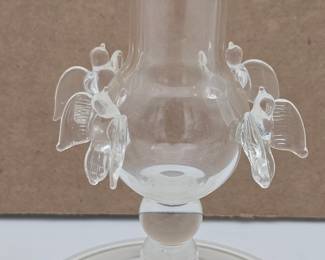 Glass Vases w/ Birds SIGNED RON Lot 110a