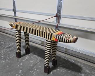 Folk Art Cat Bench Lot 78