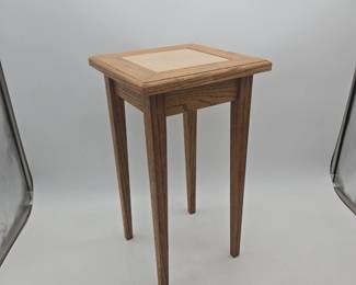 Small Oak Table w/ Tile Top Lot 82