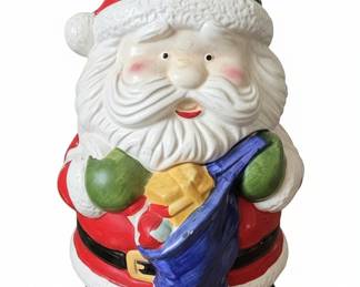 Vintage Ceramic Santa Claus Cookie Jar and Decorative Canister Set