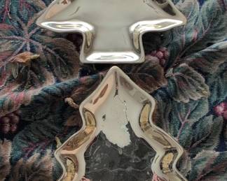 SilverPlated Christmas Tree Shaped Dishes Set of Studio Nova