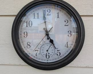 Large Outdoor Clock with Thermometer