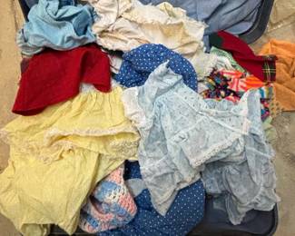 Vintage Childrens and Doll Clothing Bundle in Suitcase