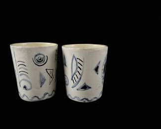 HandPainted Ceramic Tumblers or Vases