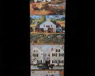 Charles Wysocki Folk Art Americana Wall Hanging