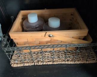 Peterboro Woven Picnic Basket with Glass Bottles