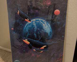 Space Orcas Art Print by Christian Riese Lassen