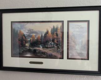 Thomas Kinkade Valley of Peace Limited Edition Art Print with A Prayer for a Little Home Poem fourth image