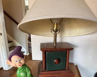 Disneys Dopey and a Wooden Lamp