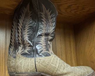 Tony Lama Elephant Print Cowboy Boots