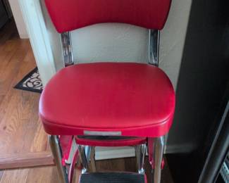 Vintage Red COSCO Step Stool Chair