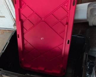 HDX Gallon Tough Storage Tote with Red Lid