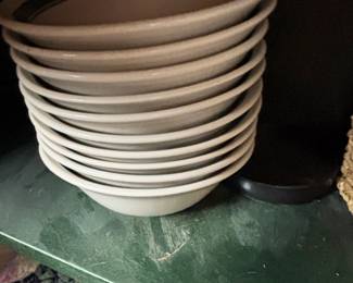 Restaurant Ware Stoneware Bowl with Green Band second image