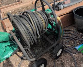 Heavy Duty Garden Hose Reel Cart with Hose