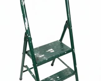 Green Metal Step Stool Ladder