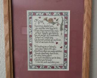 Framed Mom Poem Print by Anne Pedersen