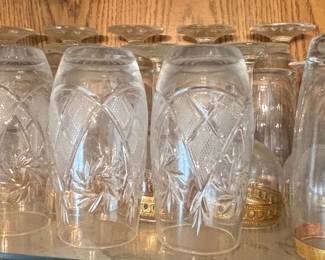 Assorted Crystal Glassware Set with Decanters and Tumblers