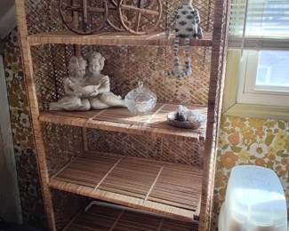 Wicker book shelf
