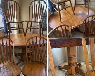 Solid Oak Table w/4 chairs 