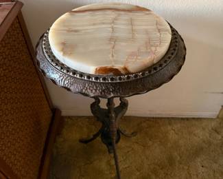 Victorian Bronze Marble Round Stand 