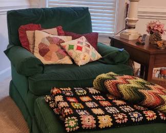 Vintage Green Corduroy Chair