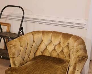 Pair Curved Back Barrel Chairs