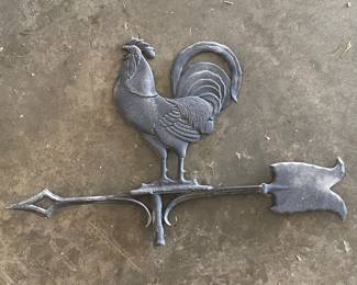 Metal rooster weather vane piece