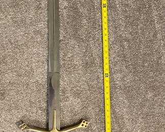 Large SCA metal sword with leather sheath
