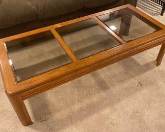 3-panel glass top coffee table 