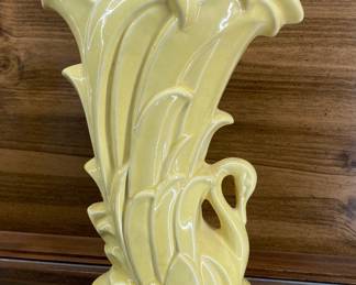 McCoy yellow swan ceramic vase