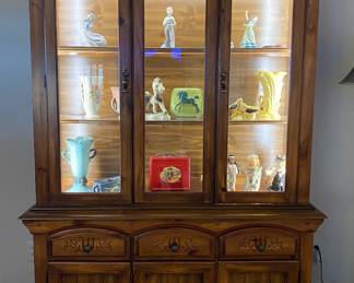 Large lighted curio cabinet
