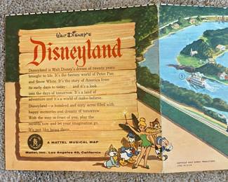  a Disneyland: A Mattel Music Map from 1955.  It was designed as a souvenir for the opening year o Disneyland in Anaheim, California