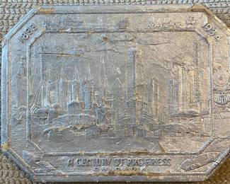  a vintage 1933 Chicago World's Fair "A Century of Progress" commemorative plaque or souvenir trivet