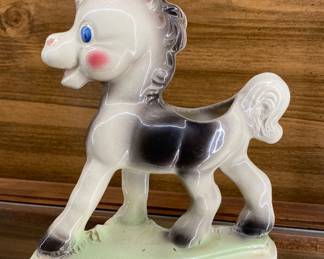 a Vintage 1950s Rempel Diamond Pottery "Frisky The Pony" figurine
