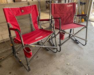 2 folding, rocking camp chairs