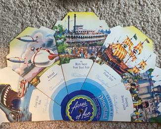 1955 First Year Disneyland souvenir paper fan