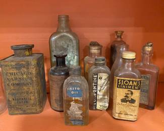 Collection of antique bottles