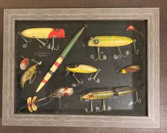 Framed vintage lures