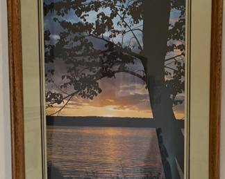 Framed lake photo