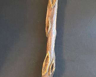 Hand-carved knots folk walking stick