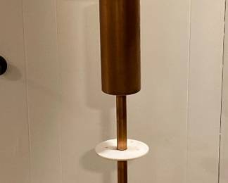 Copper & wood floor lamp
