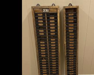 Antique time/punch card holders