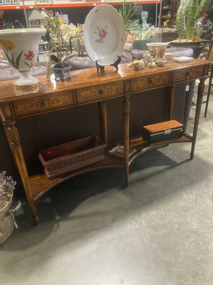 Theodore Alexander console table with drawers
