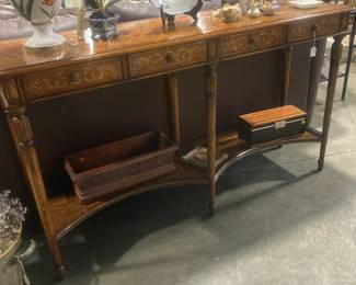 Theodore Alexander console table with drawers