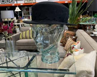 Glass head mannequin and glass stand for sculptures, lots of art