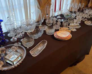 Many beautiful pieces of cut crystal