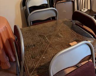 Vintage car table and four chair chairs. We have two sets.