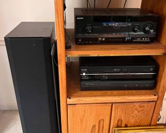  Sony bluray, Sony receiver, Toshiba dvd/vcr, Optimus power center, Boston speaker (1 of 2)