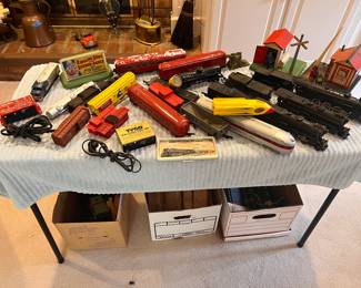 American Flyer trains, engines, cars, tracks, misc