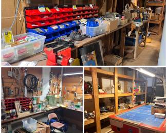 Assorted tools and hardware, misc 